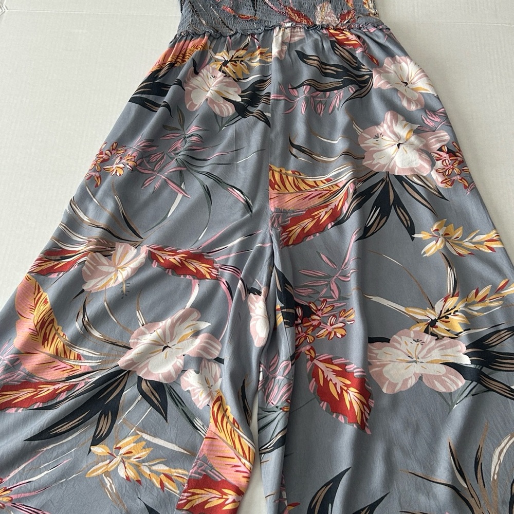 Patrons of Peace Gray Floral Maxi jumpsuit